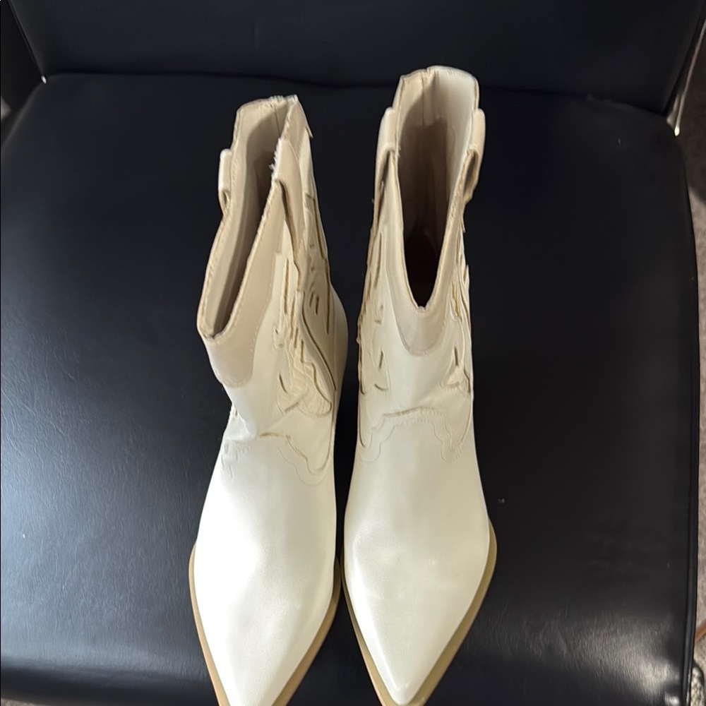 Elegant Cream Ankle Boots